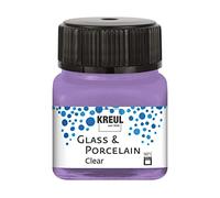 Kreul 16295 Glass & Porcelain Clear Lilac in 20 ml Glass, Transparent Glass and Porcelain Paint Water-Based, Quick-Drying, Transparent