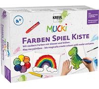 Kreul 29104 - Mucki Paint Play Box, We Make Colours with Water & Pens, 6 Paper Pfiffikus Watercolour Painting Pens, 1 Brush, 10 Motif Cards & QR Code, 1 Game Instruction, Painting on Paper, Cardboard