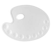 Kreul 4177 Mixing Palette Plastic Approx. 29 x 22 cm White Oval with 9 Recesses and Finger Hole for Acrylic and Watercolour Painting