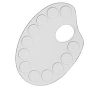 KREUL 4190 Metal Mixing Palette Approx. 18.5 x 12.5 cm Aluminium White Painted Oval with 12 Cavities and Finger Hole for Acrylic and Watercolour Painting and Other Watercolours