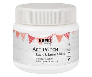 KREUL 49151 Art Potch Varnish and Glue Transparent Glossy, 150 ml, Decoupage Technique and Decorative Adhesive Water-based for Wood, Ceramic, Stone and Card