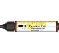 KREUL 49711 - PicTixx Candle Pen, 29 ml in Brown, Liquid Wax Based, for Labelling, Decorating and Painting Candles, with Fine Painting Tip