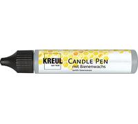 Kreul 49713 Candle Pen, Silver, 29 ml, Candle Pen with Fine Painting Tip, Colour with Beeswax for Decorating and Painting Candles