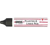 Kreul 49801 - Pluster and Liner Pen White, 29 ml, Pluster Paint for Decorating and Decorating, for Decorative Effects by Blowing in the Oven, with Iron or Hair Dryer