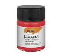 Kreul 641460 Javana Fabrics, Smooth, Water-Based Paint with Creamy Character, 50 ml Glass, Light Red