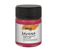 Kreul 641582 Javana Light Fabrics, Smooth, Water-Based Paint with Creamy Character, 50 ml Glass, Ruby Red