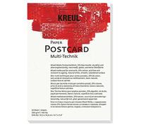 Kreul 69031 Paper Postcard, DIN A6, 300 g/m², 20 Sheets, Acid-Free and Age-Resistant, Natural White, for Mixed Media Fine Art Techniques