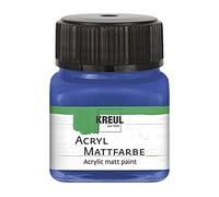 KREUL 75239 - Acrylic Matte Paint, Blue in 20 ml Glass, Creamy Covering, Quick-Drying Water-Based Paint, Suitable for Many Different Surfaces