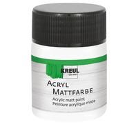 Kreul 75501 Acrylic Matt Paint Creamy Opaque Quick-Drying Water-Based for Many Different Surfaces in 50 ml Glass White