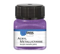 Kreul 77281 Acrylic Metallic Paint 20 ml Glass in Lilac, Glamorous Acrylic Paint with Metallic Effect Water-Based Creamy Opaque Quick Drying and Waterproof