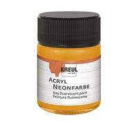 Kreul 77562 Acrylic Neon Paint, 50 ml Glass in Neon Orange, Fluorescent Acrylic - Daylight Water Based Paint, Creamy Semi-Opaque with Intense Luminosity on White Background