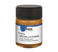 Kreul 77583 - Acrylic Metallic Paint, 50 ml Glass in Gold Bronze, Glamorous Acrylic Paint with Metallic Effect Water-Based Creamy Opaque, Quick-Drying and Waterproof