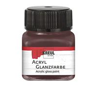 Kreul 79211 Acrylic Gloss Paint, 20 ml Glass in Dark Brown, Glossy Smooth Acrylic Paint for Painting and Crafts, Water-Based, Saliva-Resistant, Quick-Drying and Opaque