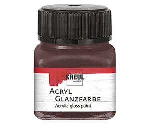 Kreul 79211 Acrylic Gloss Paint, 20 ml Glass in Dark Brown, Glossy Smooth Acrylic Paint for Painting and Crafts, Water-Based, Saliva-Resistant, Quick-Drying and Opaque