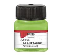 Kreul 79217 Acrylic Gloss Paint, 20 ml Glass in Lime Green, Glossy Smooth Acrylic Paint for Painting and Crafts, Water-Based, Saliva-Resistant, Quick-Drying and Opaque