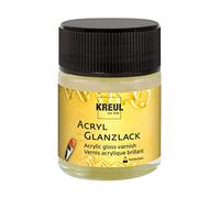 KREUL 79405 - Glossy Acrylic Varnish with Synthetic Resin Base, 50 ml, Glass, Glossy Clear, Protective and Finishing Varnish for Dried Paints