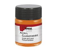 KREUL 79524 Acrylic Gloss Paint, 50 ml Glass in Orange, Glossy Smooth Acrylic Paint for Painting and Crafts, Water-Based, Saliva-Resistant, Quick-Drying and Opaque