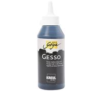 Kreul 85281 Solo Goya Gesso Black 250 ml Primer for Dark Painting Substrates Acrylic Semi-Chalk Base Waterproof and Good Covering