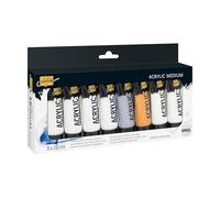 KREUL 85931 SOLO GOYA Acrylic Medium Set, 8 Texture Pastes in 20 ml Tubes, Starter Set for Simple 3D Art Projects