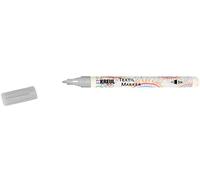 Kreul 90670 - Textile Marker Fine, Grey, Line Width Approx. 1 to 2 mm, Fabric Paint Pen for Light Fabrics and Textiles, Washable After Fixing