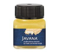 Kreul Javana Fabric Paint for Light and Dark Textiles 20 ml Glass Gold Creamy Brilliant with Metallic Effect Pasto Character for Printing and Stenciling, Washable After Fixing