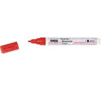 KREUL 92662 Textile Marker Glitter Medium Red Semi-Covering Fabric Paint Pen with Glitter Effect, Line Width Approx. 2 to 4 mm, for Light and Dark Fabrics, Washable After Fixing