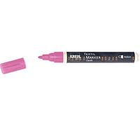Kreul 92764 - Textile Marker Opaque Medium Pink with Bullet Tip, Line Width Approx. 2 to 4 mm, Opaque Fabric Paint Pen for Designing Light and Dark Fabrics, Washable After Fixing