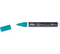 KREUL 92768 Textile Marker Opaque Medium Turquoise with Bullet Tip, Line Width Approx. 2 to 4 mm, Opaque Fabric Paint Pen for Designing Light and Dark Fabrics, Washable After Fixing