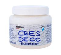 Kreul Cres Deco 49553-500 ml in White, Textured Snow on Water-based, for Surfaces such as Terracotta, Ceramic, Stone, Cardboard and Canvas