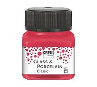 Kreul Glass & Porcelain Classic 16206 Carmine Red in 20 ml Glass, Brilliant Glass and Porcelain Paint, Water-based, Quick-Drying, Opaque