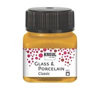 Kreul Glass & Porcelain Classic Metallic Gold 16247 in 20 ml Glass, Brilliant Glass and Porcelain Paint, Water-based, Quick-Drying, Opaque
