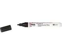 Kreul Glass & Porcelain Pen Classic 16411 Medium Black Shape-Retaining Bullet Tip Line Width Approx. 2-4 mm Porcelain Paint with Brilliant, Opaque and Light-Resistant Water-Based Paint