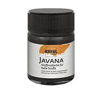 KREUL Javana 91910 Fabric Paint for Light Fabrics, 50 ml Glass in Black, Smooth Water-based Paint with Creamy Character, Penetrates Deep Fibre, Washable After Fixation
