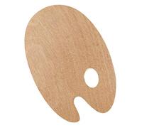 KREUL Solo Goya 41800 Wooden Palette Made of Beech Wood, Oval, Approx. 20 x 30 cm, 5 mm Thick, Triple Glued, Varnished Surface, Universal Use for Oil and Acrylic Painting