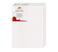 Kreul Solo Goya 633040 Stretched Canvas Basic Line Stretcher Frame 30 x 40 cm Set of 3 with Cotton Canvas 4 Ply Primed Ideal for Oil, Acrylic and Gouache Paints