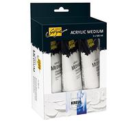 Kreul Solo Goya 85930 Acrylic Medium Set, 3 x 100 ml Tube, Universal Structure Pastes and Fine Sand and Shiny Structure Gel, for Plastic Surface Design