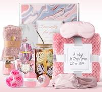 Kreyl C LUXURY SPA BIRTHDAY GIFTS FOR WOMEN: Ultimate Gift Basket for Personal Care with Cozy Socks, Basket, Comfortable Soup Spoon and Hug in a Box