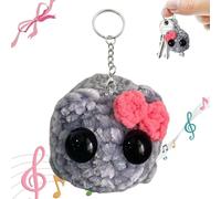 KREZMHLD Sad Hamster,sad Hamster Keychain,Handmade Sad Hamster Knitting Doll, Crochet Sad Hamster Keychain with Sound, Cute Handwoven Hamster Ornament, Unique Gift for Kids Adults