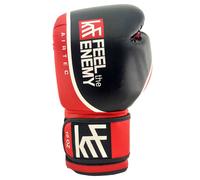 Krf Feel The Enemy Airtec Leather Boxing Gloves Red,Black 14 oz