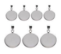 KRFVGYQNK Blank Bezel Pendant Trays, Jewelry Making Stainless Blank Cabochon Base Setting Charms Pendant Trays 100pcs 6-30mm(30mm)