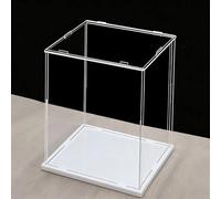 KRFVGYQNK Plastic Showcase, Self-Assemble Acrylic Display Case for Collectibles, Dustproof, Multicolor, Multisize(White Base,40x40x55cm)