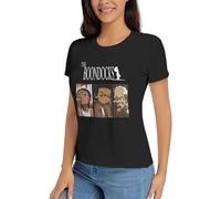 KRHEENMMU Women's The Boo*nd%ocks Huey and Riley Graphic T-Shirt Casual Short Sleeve Tops Cotton Crew Neck Shirt Black L