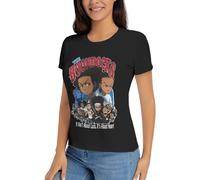 KRHEENMMU Women's The Boo*nd%ocks Huey and Riley Graphic T-Shirt Casual Short Sleeve Tops Cotton Crew Neck Shirt Black XXL