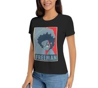 KRHEENMMU Women's The Boo*nd%ocks Huey and Riley Graphic T-Shirt Casual Short Sleeve Tops Cotton Crew Neck Shirt Black M