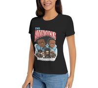 KRHEENMMU Women's The Boo*nd%ocks Huey and Riley Graphic T-Shirt Casual Short Sleeve Tops Cotton Crew Neck Shirt Black L