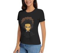 KRHEENMMU Women's The Boo*nd%ocks Huey and Riley Graphic T-Shirt Casual Short Sleeve Tops Cotton Crew Neck Shirt Black XL