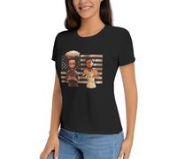 KRHEENMMU Women's The Boo*nd%ocks Huey and Riley Graphic T-Shirt Casual Short Sleeve Tops Cotton Crew Neck Shirt Black XL