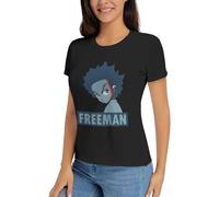 KRHEENMMU Women's The Boo*nd%ocks Huey and Riley Graphic T-Shirt Casual Short Sleeve Tops Cotton Crew Neck Shirt Black L