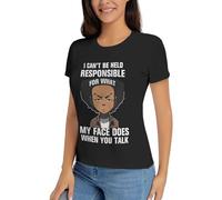 KRHEENMMU Women's The Boo*nd%ocks Huey and Riley Graphic T-Shirt Casual Short Sleeve Tops Cotton Crew Neck Shirt Black XL
