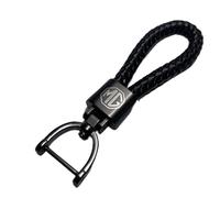 KRHINO Car Key Rings for MG GT MG3 MG4 MG5 MG6, Leather Car Keychain with 360° Rotatable Swivel Anti-Lost D-Ring for Men and Women Car Accessories,A